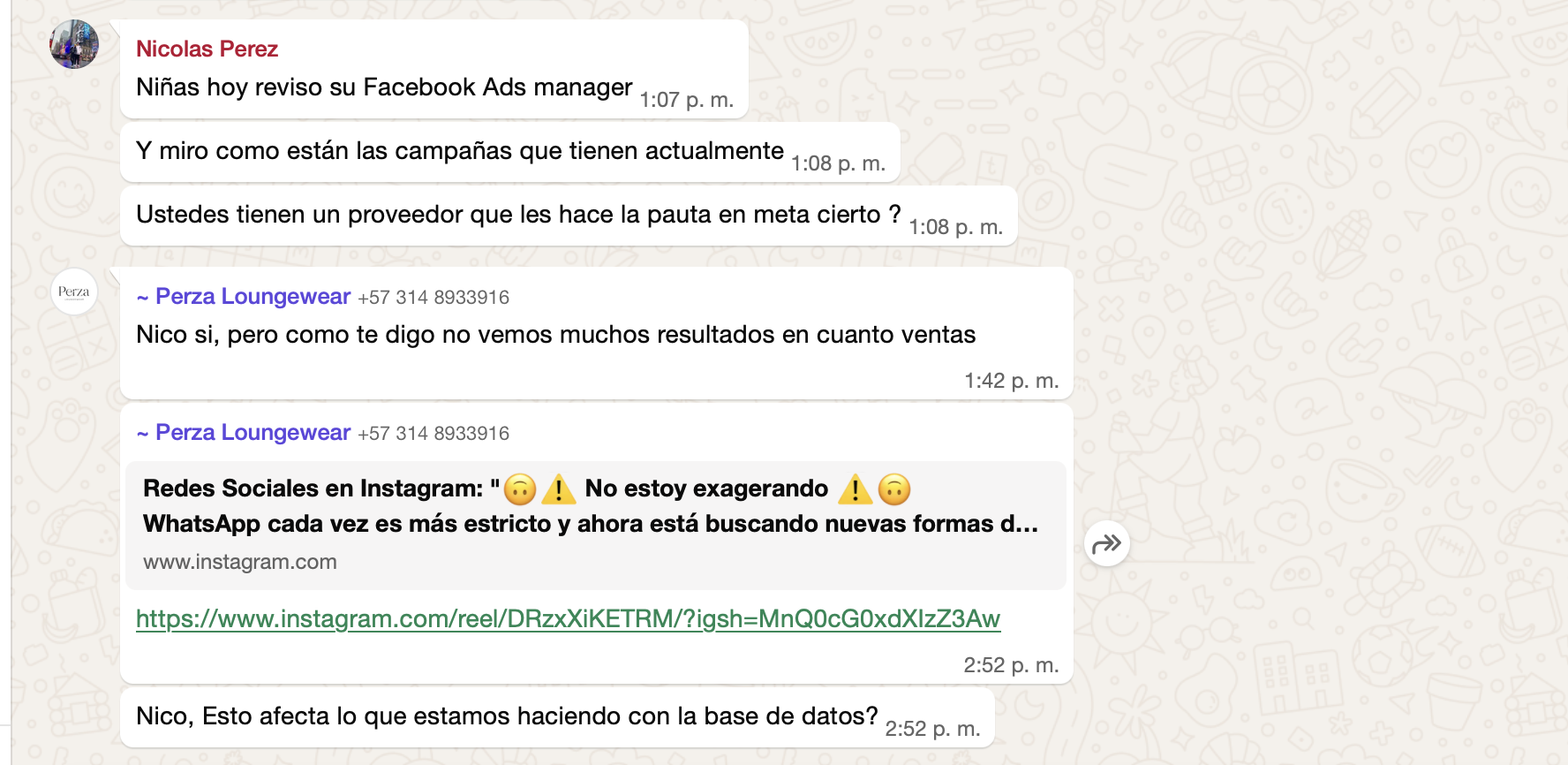 Cliente manifiesta bajos resultados con proveedor anterior