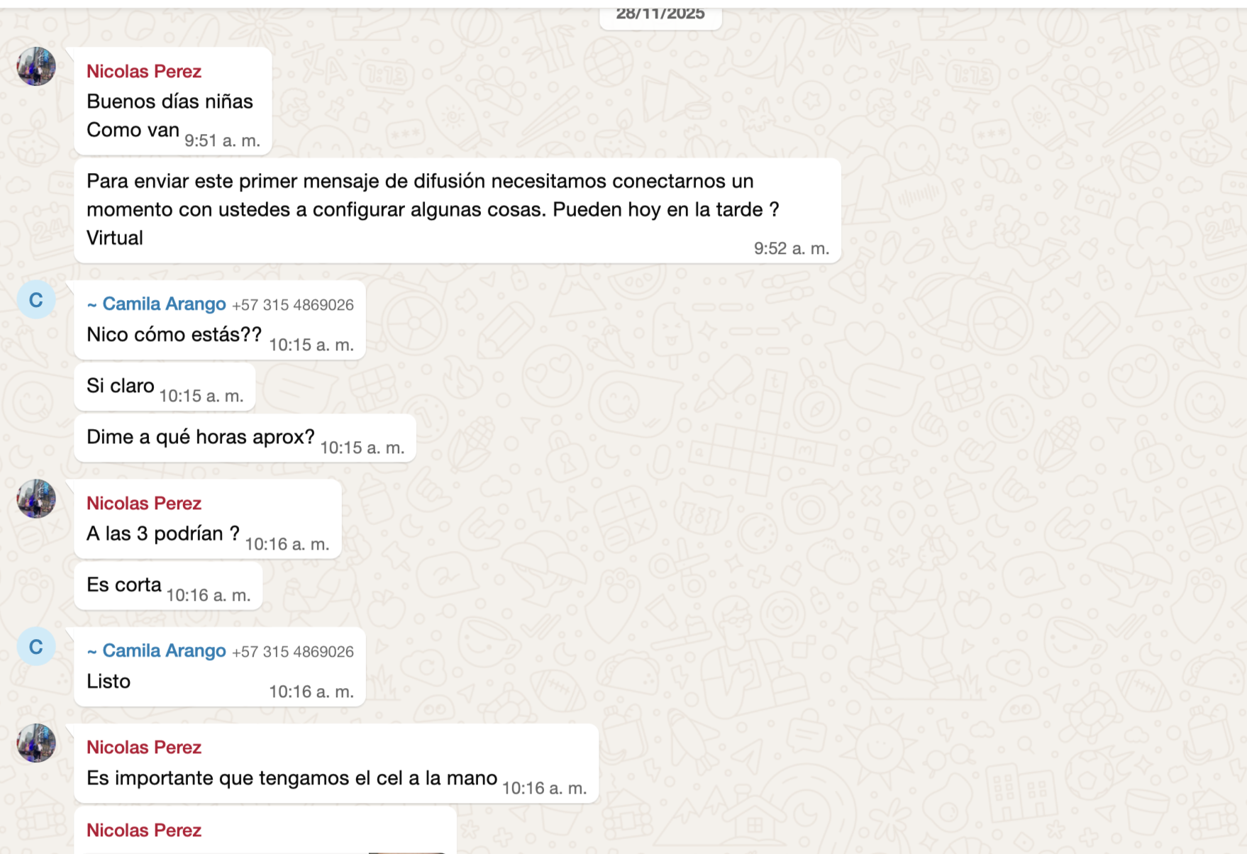 Coordinación de reunión de difusión